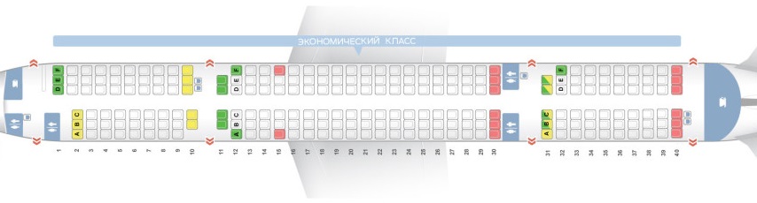 Лучшие места салона самолета boeing 757-200 - узбекские авиалинии