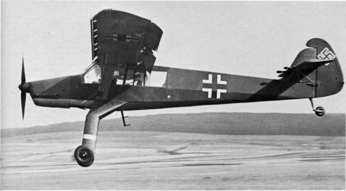 Опытный легкий многоцелевой самолет fieseler fi 256 super-storch. германия