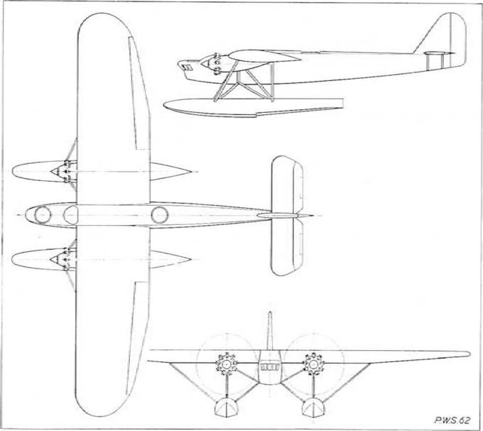 Проект гидросамолета-бомбардировщика/торпедоносца p.w.s.62. польша