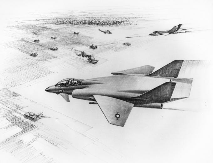 Проект ударного самолёта от mcdonnell douglas по концепции vlf (vectored lift fighter). сша